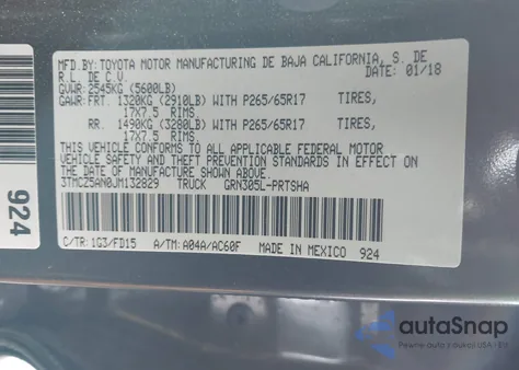 2018 Toyota Tacoma Trd Sport from USA, damaged, VIN 3TMCZ5AN0JM132829